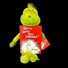 Kohl's Cares How The Grinch Stole Christmas 16" Stuffed Animal Book 2019 Retired