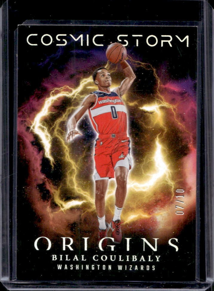 2023-24 Panini Origins Bilal Coulibaly Cosmic Storm Gold Rookie RC #7/10 Wizards