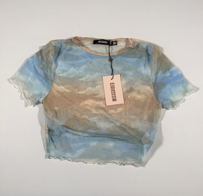 Missguided Mash Sky Print Crop Top