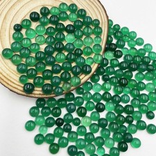 Natural Green Onyx Round Cabochon Loose Gemstone Lot 55 Pcs 5-6 MM 50 CT