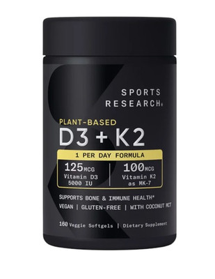 Sports Research D3 + K2, 160 Veggie Softgels