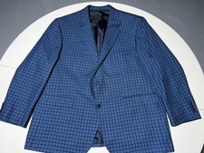 NeW Oak Hill Blazer Men  s 2XL T 50 52 L Sport Coat Jacket Blue Plaid