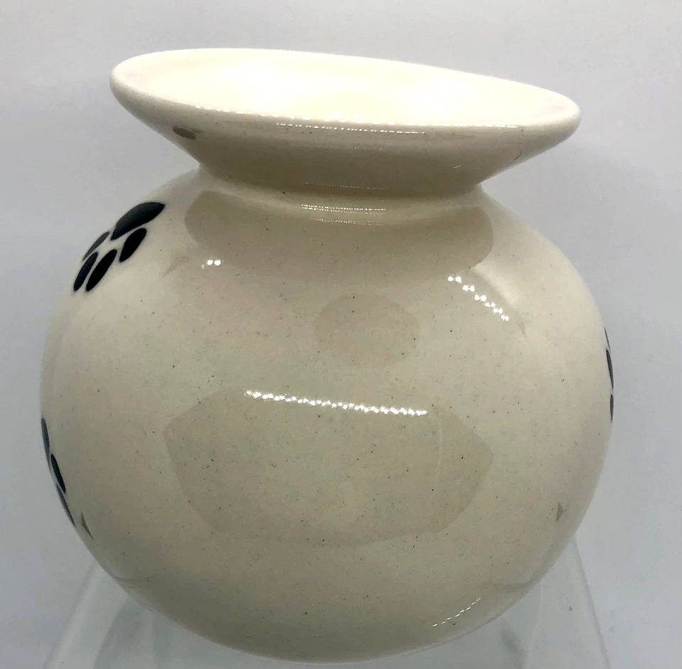 Польская керамика круглая ваза LAPA лапы печати черный на белый кот собака ограниченного тиража - Изображение 2 из 4