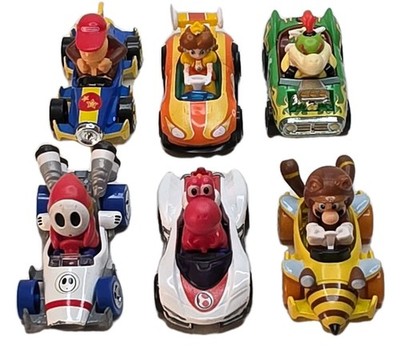 SUPER MARIO KART Lot of 6 Hot Wheels Diecast NINTENDO Tanooki Mario Bowser Jr.