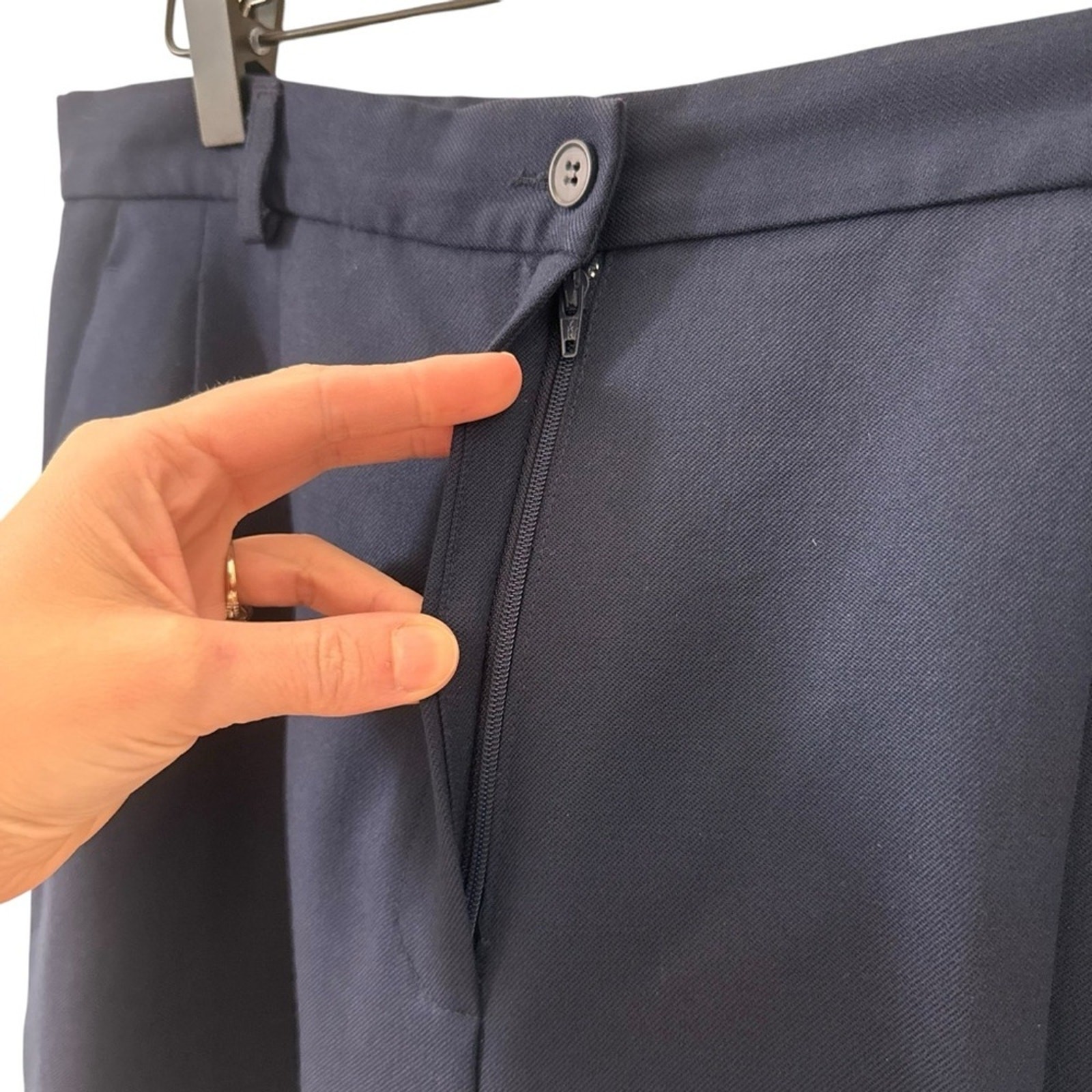 Pendleton 100% Virgin Wool Lined Pleated Navy Dre… - image 5