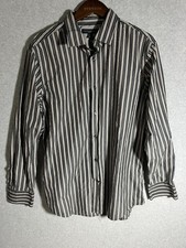 Banana Republic Dress Shirt Men Large 16-16 1/2 Slim Fit Striped Long Collard