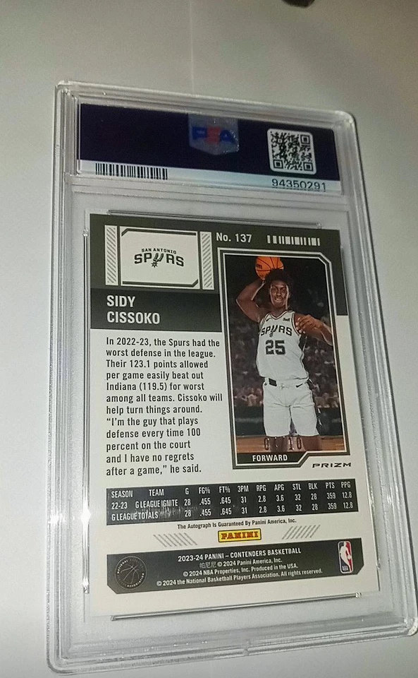 Boleto de temporada 2023-24 Contenders #137 Sidy Cissoko Gold RC/10 PSA 10 eBay 1/1 Foto 2 de 2