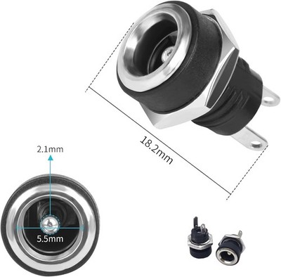 6 Stück DC Buchse 5.5 x 2.1mm 2 Polig DC Power Jack Buchse DC Einbaubuchse DC 