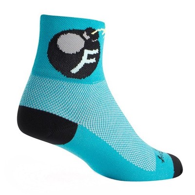 SockGuy F Bomb, Crew Sock, Sporty and Stylish, 3 Inches - Small/Medium, Blue