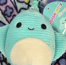 Squishmallow Sealife Maggie the Stingray Corduroy Style 4 Inch Squisharoy New