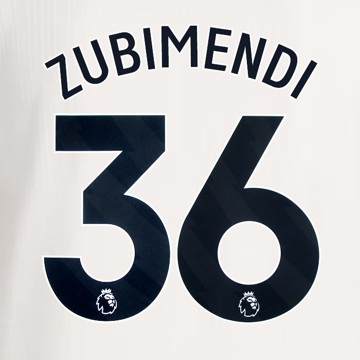 2025 2026 ARSENAL ZUBIMENDI 36 BLACK 3RD OFFICIAL PLAYER SIZE