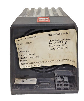 *NEW NO BOX*  SK3105.390 RITTAL ENCLOSURE HEATER 400/415 W 230 V 1~ 50/60 HZ