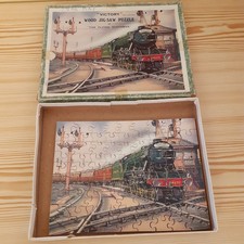 Victory Wooden Jigsaw Puzzle Flying Scotsman Steam Train Vintage Complete