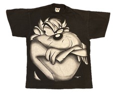 Vintage 90's Taz Large T-Shirt Looney Tunes Tasmanian Devil Freeze AOP Giant