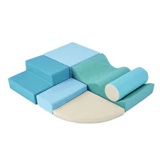 6-in-1 Foam Playset for Kids: & Soft Climb and Crawl Set with , Easy Clean for