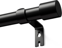 Gardinenstange Ausziehbar Schwarz Matt 76-305 Cm 25Mm Vorhangstange FüR Fenster