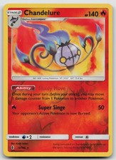 Pokemon Card Chandelure REVERSE HOLO Rare SM - Guardians Rising 13/145
