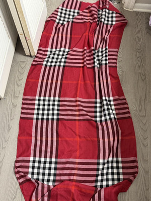 Pashmina Cashmere Silk Woven Check Scarf Red Pink Black White Tassel
