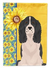 Caroline's Treasures Summer Sunflower Black English Springer Spaniel Garden Flag