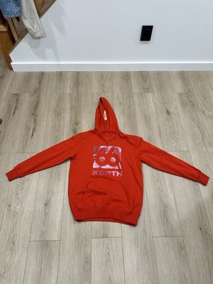 NWT 66 North Iceland Logn Hoodie Big Box Logo Blood Orange Size Medium