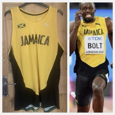 Puma Pro Elite 2017 Jamaica Usain Bolt Men s Running Singlet Vest Size L