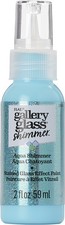 FolkArt Gallery Glass Paint 2oz-Shimmer Aqua