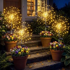 150LED Solar Firework Garden Lights Outdoor Waterproof Pathway Lawn Decor Lamp