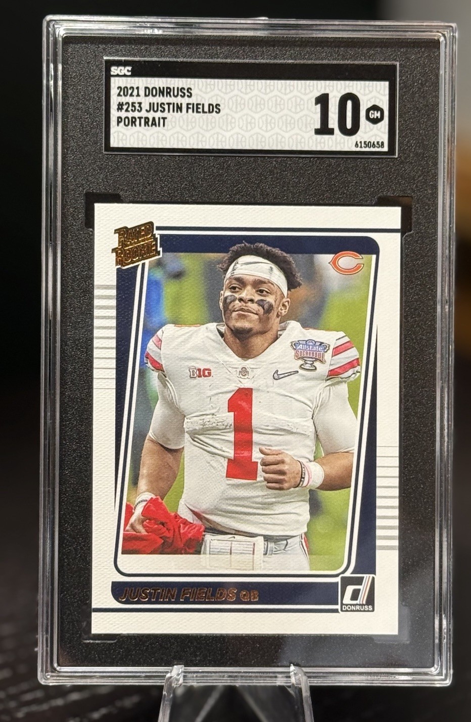 2021 Donruss Justin Fields Rated Rookie Portrait #253 SGC 10 Rookie RC