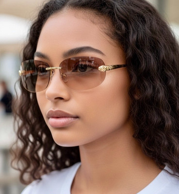 Neue Cartier Randlose Sonnenbrille Brille Panthere Oval CT0266S 004 Umschlag