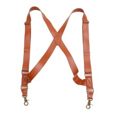 Premium Men's Two-hook Adult Braces Outdoor Casual Suspenders PU Leather Trouser