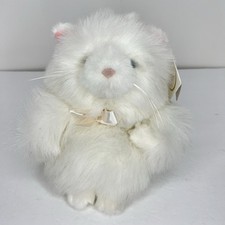 Vintage Russ Caress Soft Cat White Persian Realistic Fluffy Plush Toy Fluff NWT