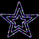 3in1 Multicolour LED Ropelight Star Flashing Outdoor Christmas Light Motif 80cm