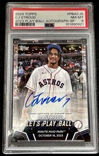 2024 Topps Series 2 CJ Stroud Let's Play Ball Autograph SP #PBA-CJS PSA 8 Texans