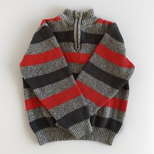 OshKosh B'Gosh Boy's Striped Quarter-Zip Sweater Size 7