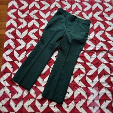 Vintage 1970s Green Polyester Pants Mens As Is Worn Flaws