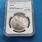 1922 NGC MS63 Peace Dollar Silver $1 Coin Philadelphia KM#150