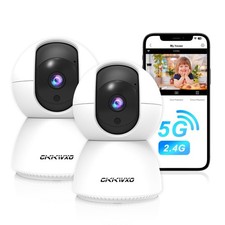 2.4 5G WiFi Indoor Security Camera 2K HD Pan Tilt Baby Monitor 2 Pack