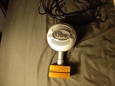 Blue Snowball Microphone W/ Custom Wooden Base