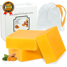 3Packs Turmeric Soap Bar, Organic Tumeric Soap for Face and Body