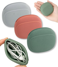 3Pcs Silicone Earbud Pouch,Portable Cord Organizer Case Cable Holder