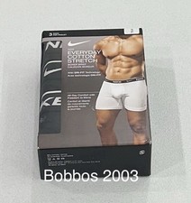 Nike Men's 3 Pack Everyday Cotton Stretch Boxer Brief, Black, Size S