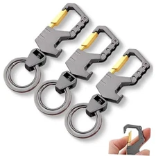 3 Pcs Key Chain Heavy Duty KeyChain with Bottle Black,black,black