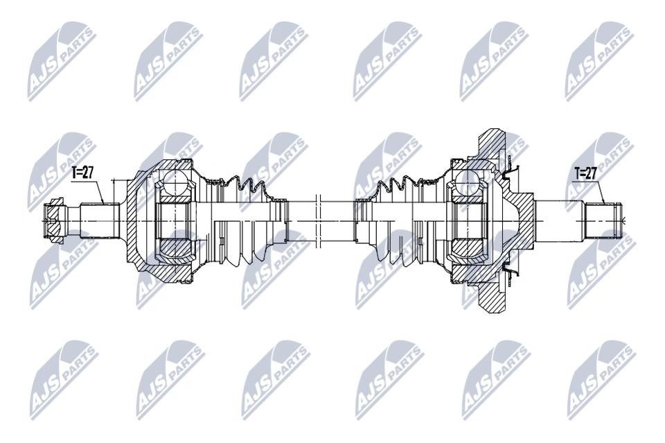 NTY Drive Shaft NPW-ME-210 For Mercedes-Benz Rear Axle Left 786 mm