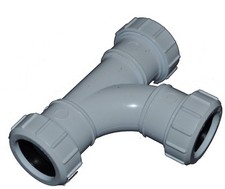 Compression 40mm Waste Pipe Tee - FREE Next-Day Delivery