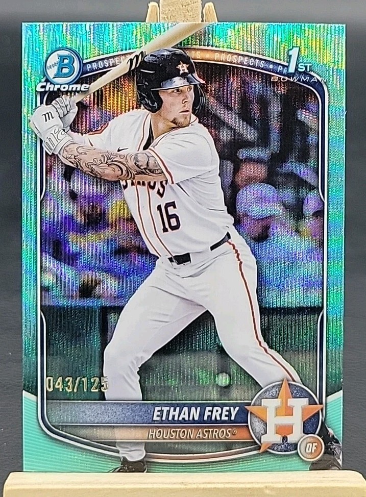 2025 Bowman Draft Ethan Frey Chrome Aqua Wave Refractor 1st Prospect  /125