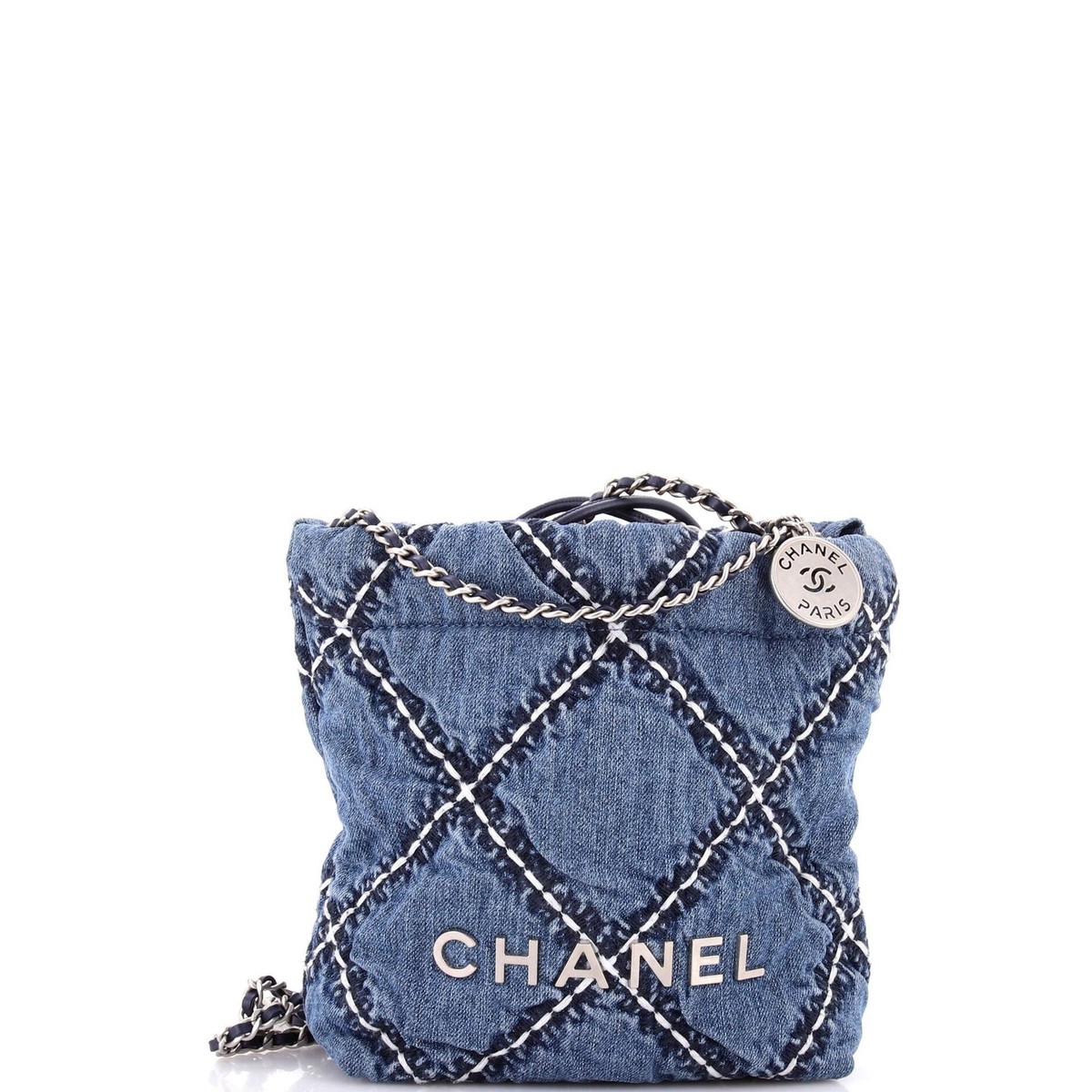 Chanel 22 Chain Backpack Quilted Denim #281418C49B Chanel Denim Quilted Chanel 22 Backpack Blue 1788832  main image 3