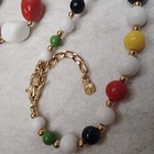 Vintage Liz Claiborne Chunky Multicolor Lucite Gold Tone Beaded Necklace 24"-27" — photo 4