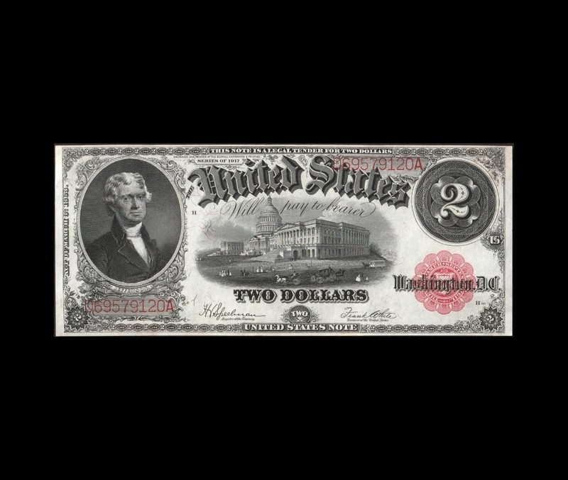 STUNNING 1917 $2 LEGAL TENDER CHOICE CRISP UNCIRCULATED CONDITION