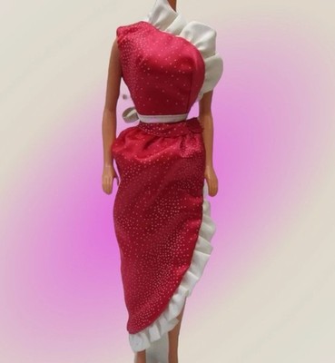 1984 Barbie Doll Twice As Nice Red Skirt & Top #4821 Outfit Superstar Era