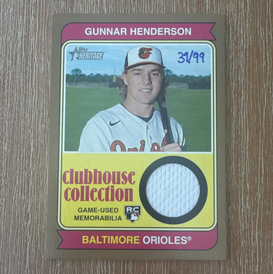 Topps Heritage High Number Gunnar Henderson Gold Relic /99 RC CCR-GH